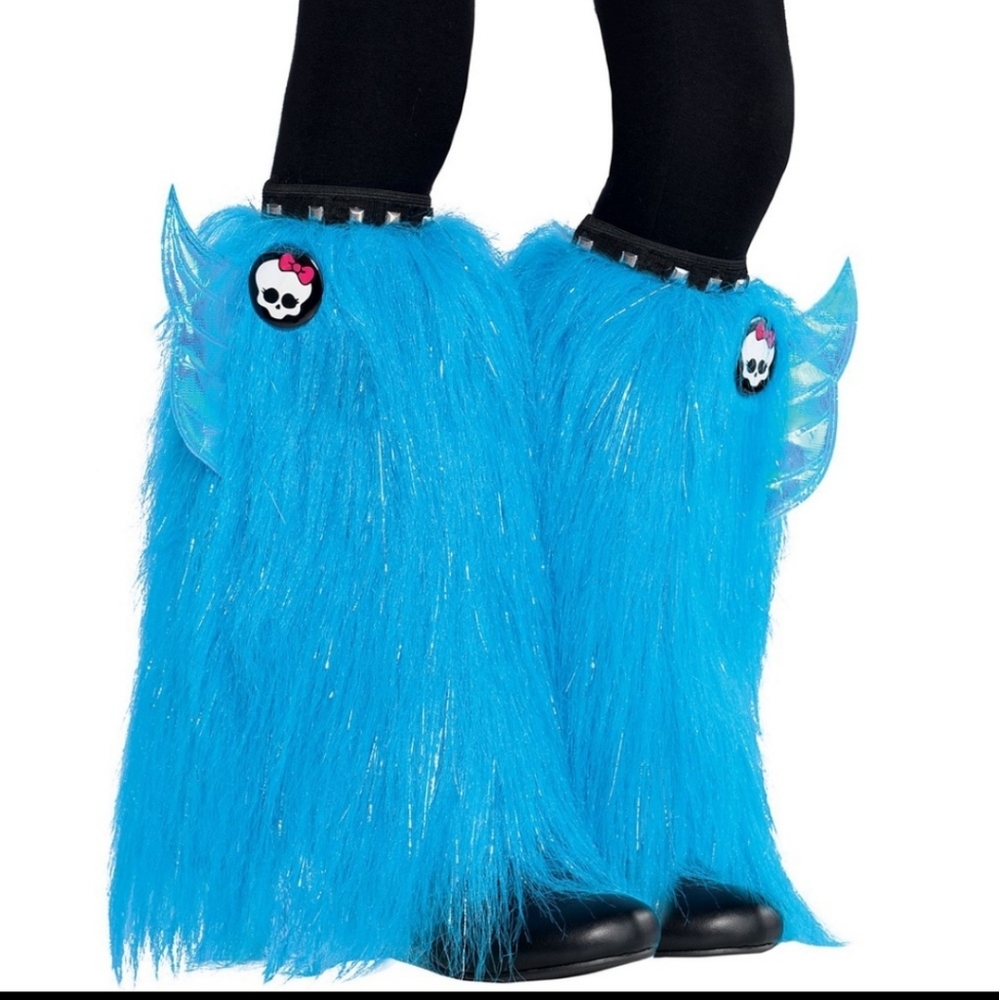 Furry leg warmers monster high in blue new
